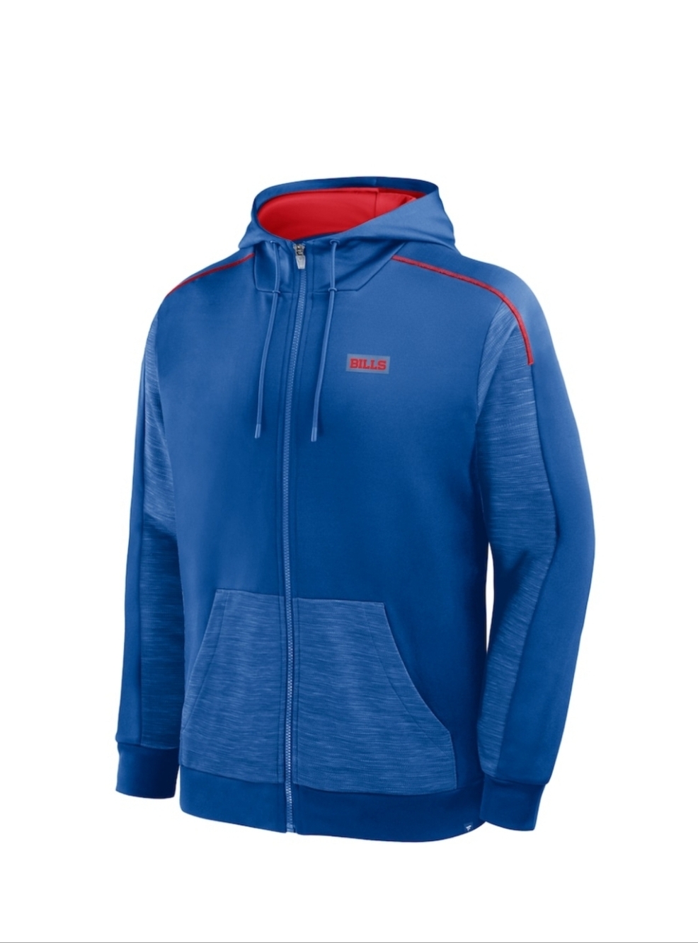 Bills Blue Full-Zip Hoodie with Red Accent